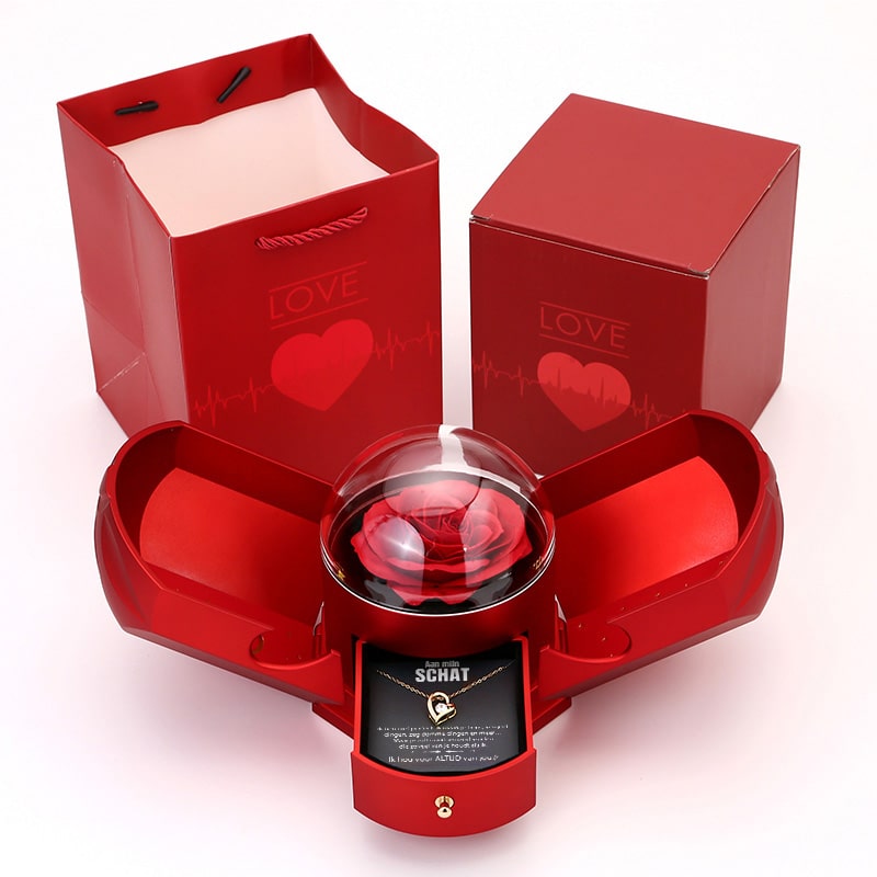 Eeuwige Rozendoos | Harten Ketting