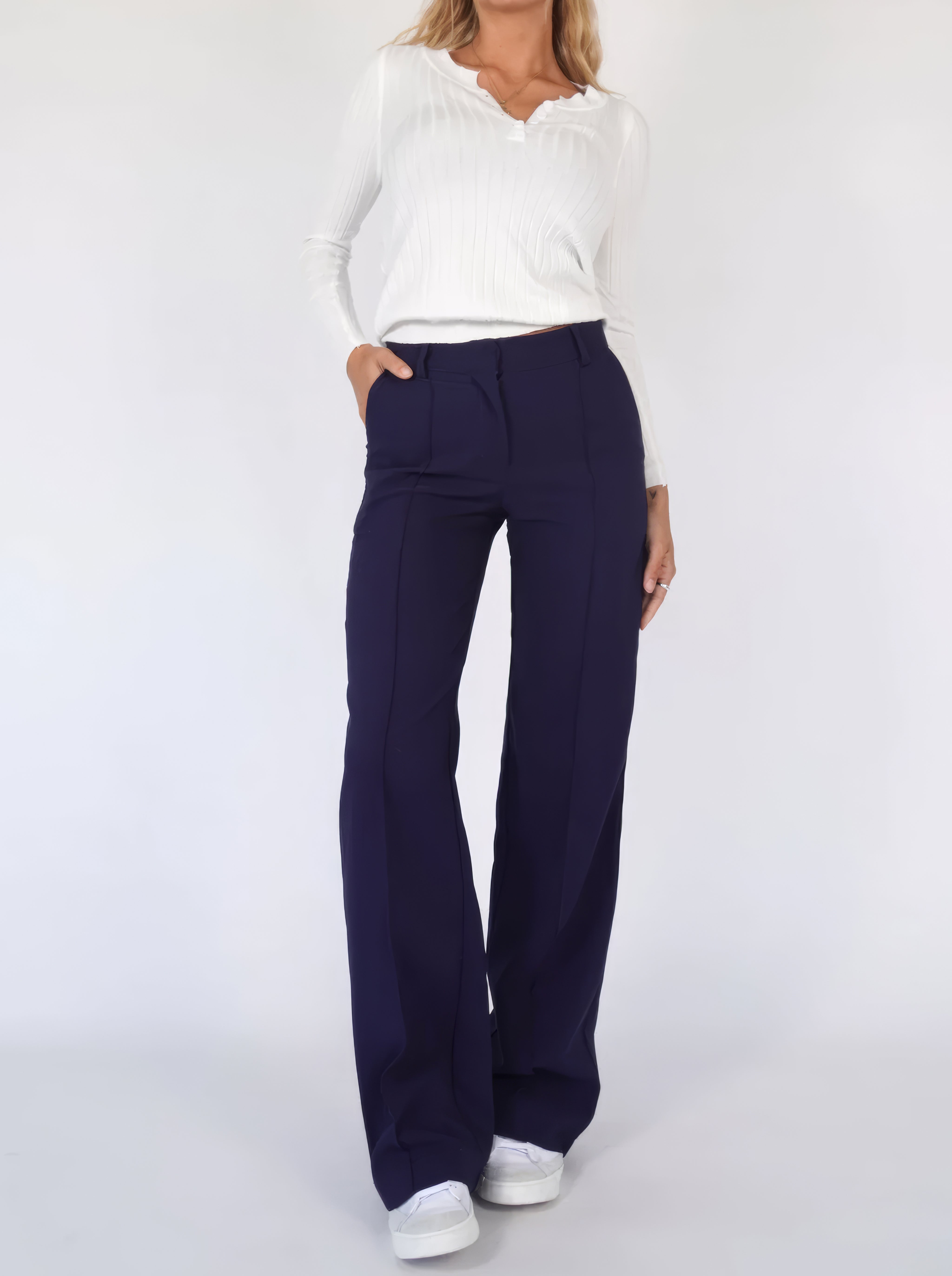 High Waist Pantalon Met Stretch