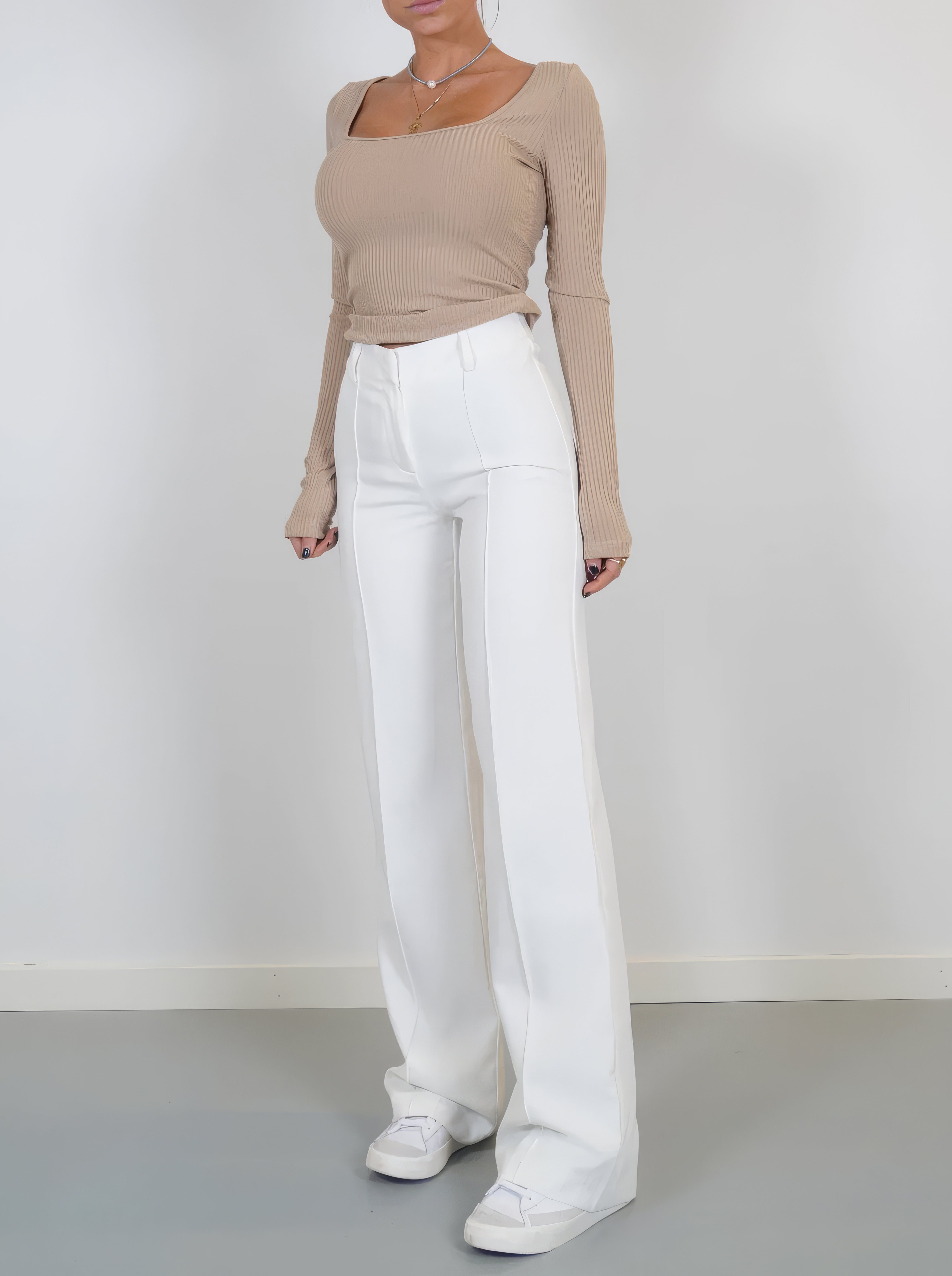 High Waist Pantalon Met Stretch