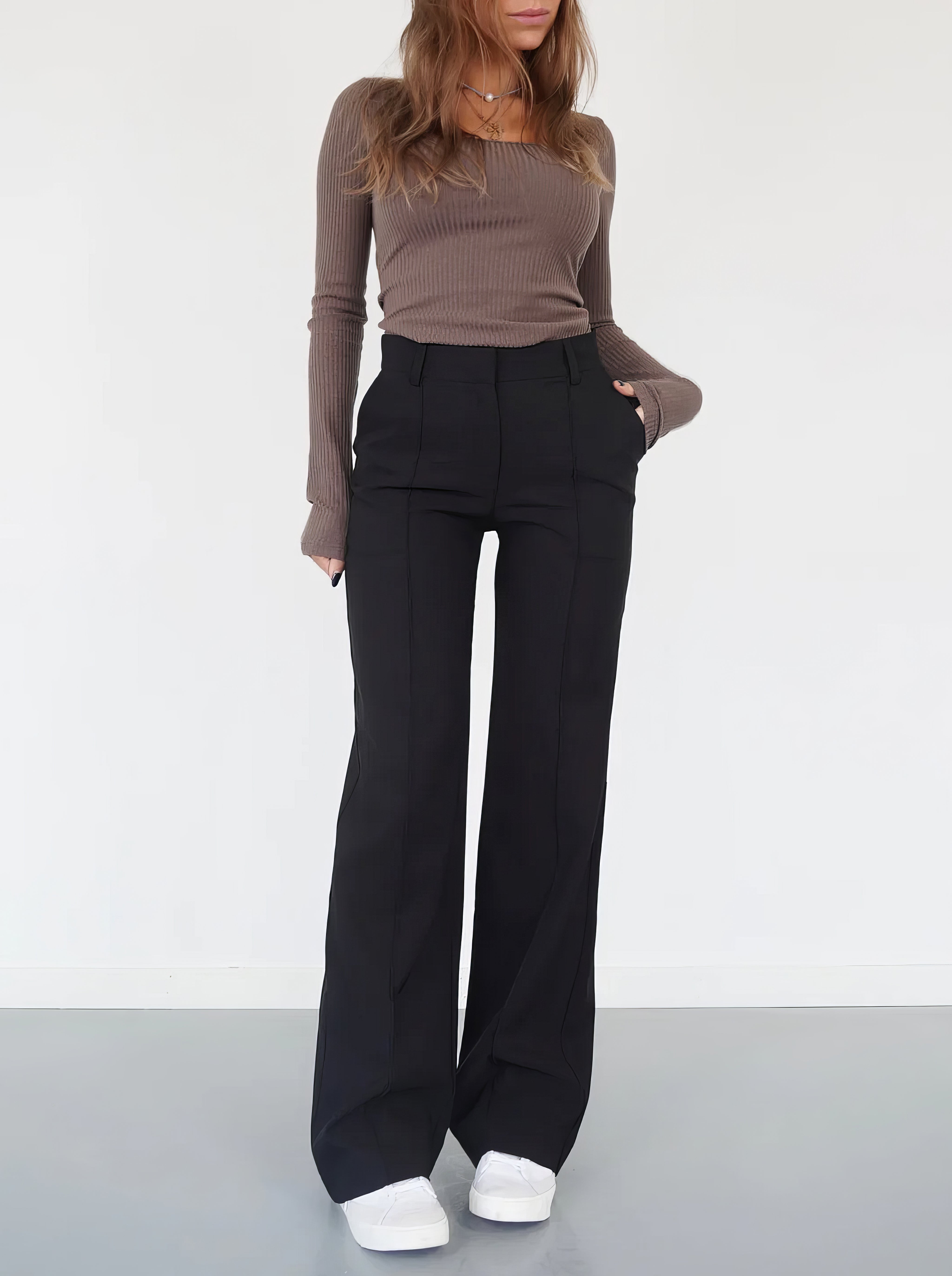 High Waist Pantalon Met Stretch