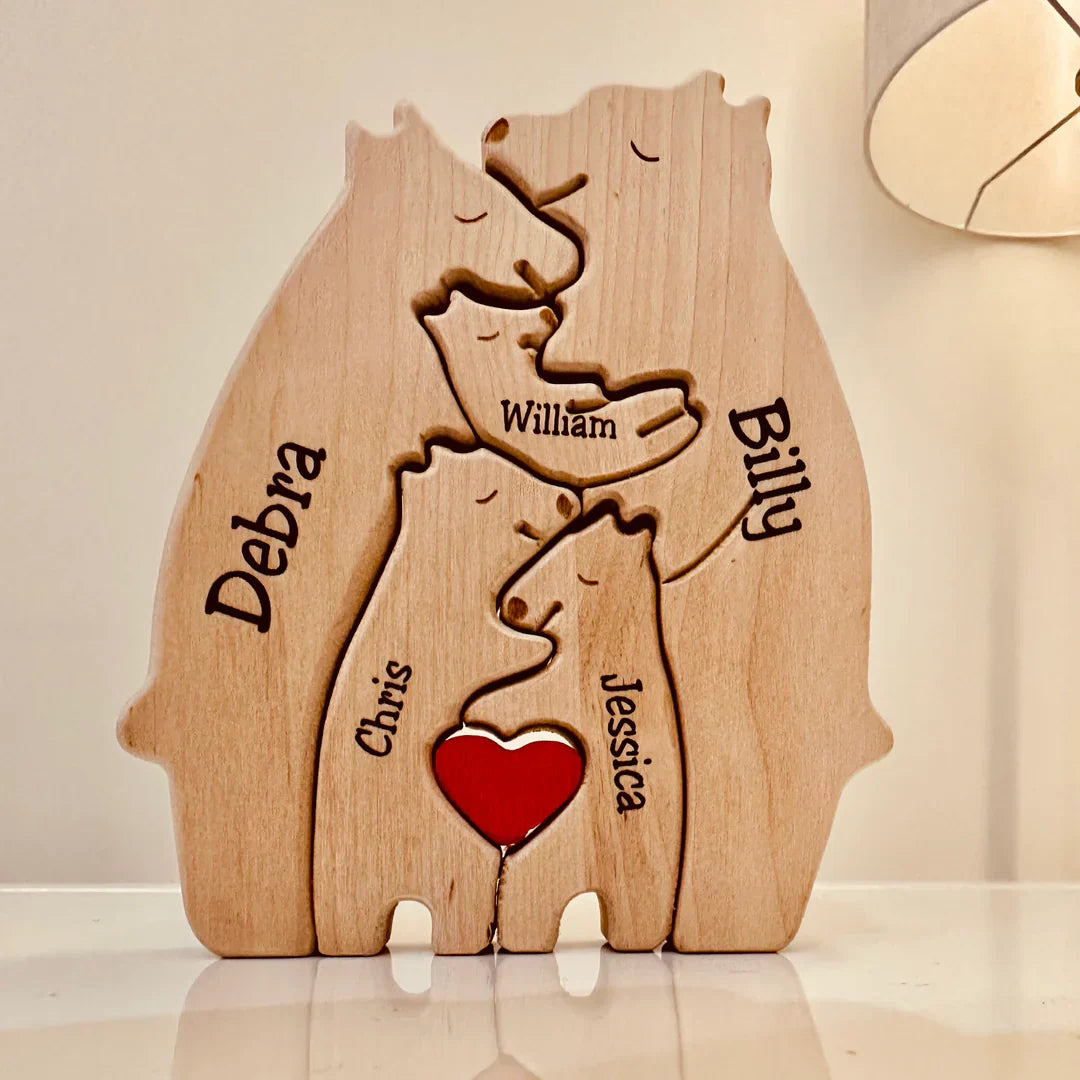 Houten Personaliseerbare Beertjes Familie