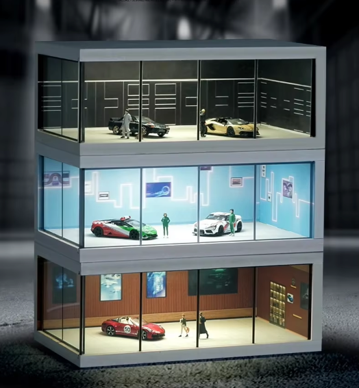 CarShowroom 1:64 | Perfect thuis voor speelgoedauto's en miniatuurmodellen