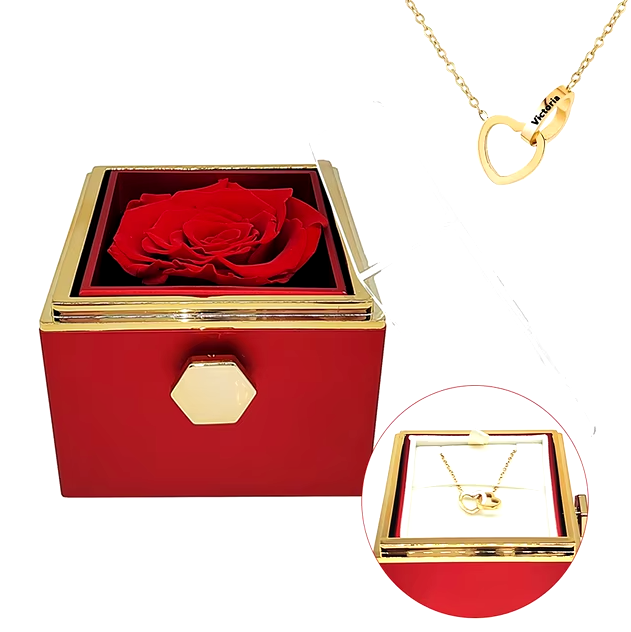 EternalRose | Rozendoos met Liefdesketting