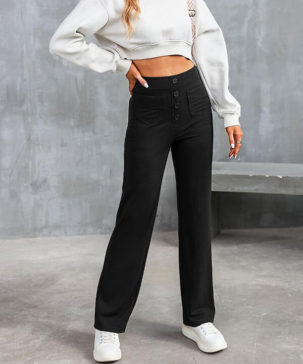 High-Waisted Elastische Broek