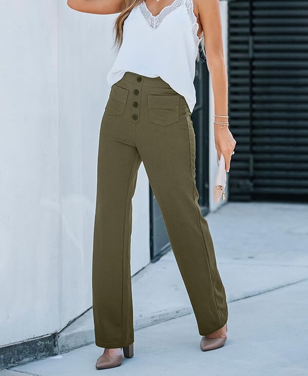 High-Waisted Elastische Broek