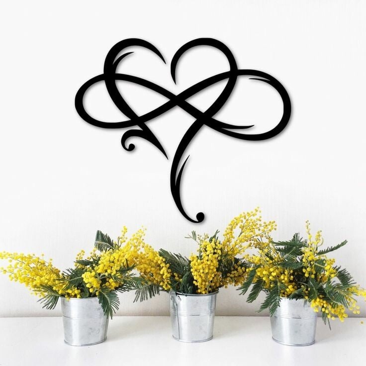 Infinity Hart Metalen Wanddecoratie